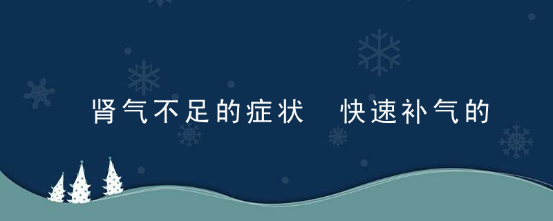 肾气不足的症状 快速补气的食疗方推荐，肾气不足的症状男性吃什么药